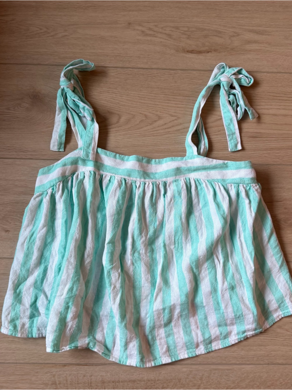 Stoney Clover Mint & White Striped Tie-Shoulder Tank Top
